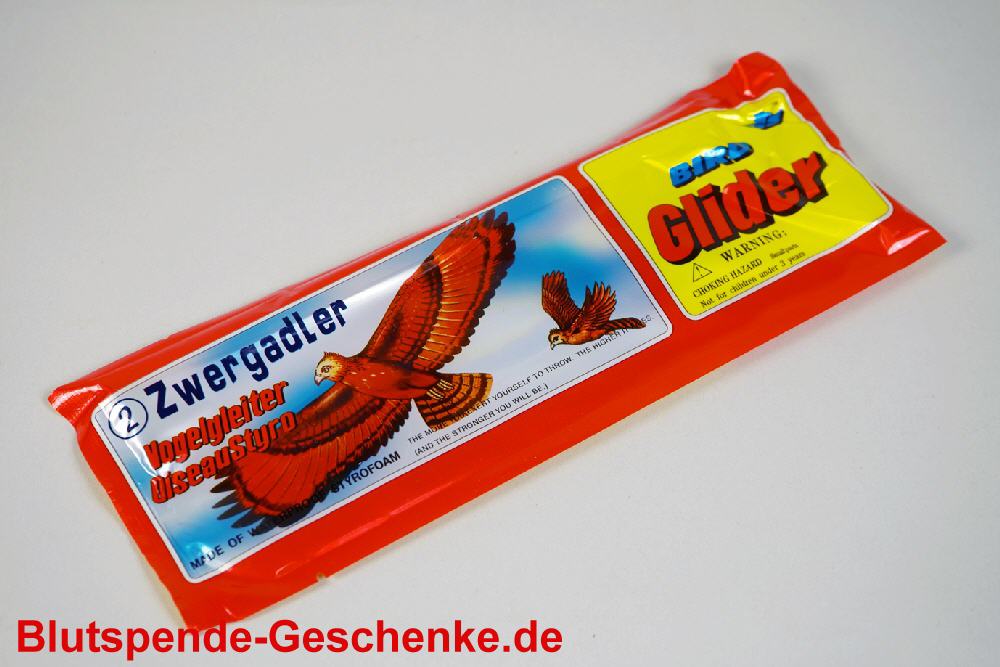 Blutspendegeschenk Styropor-Gleiter