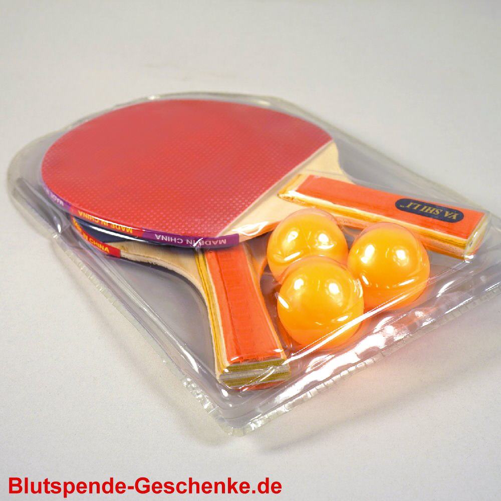 Blutspendegeschenk Set Tischtennisschl&auml;ger