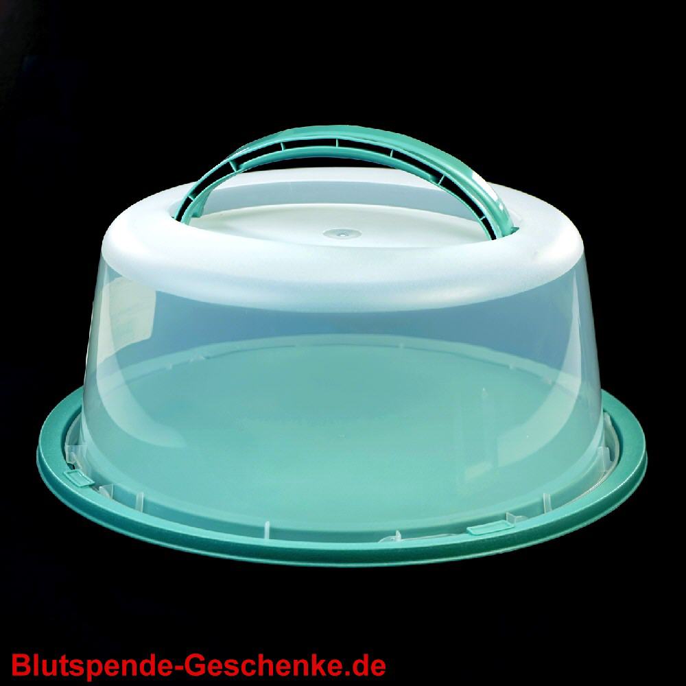 Blutspendegeschenk Tortenbox gr&uuml;n