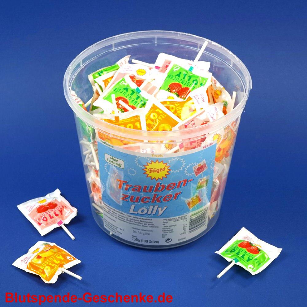 Blutspendegeschenk Traubenzucker-Lollies