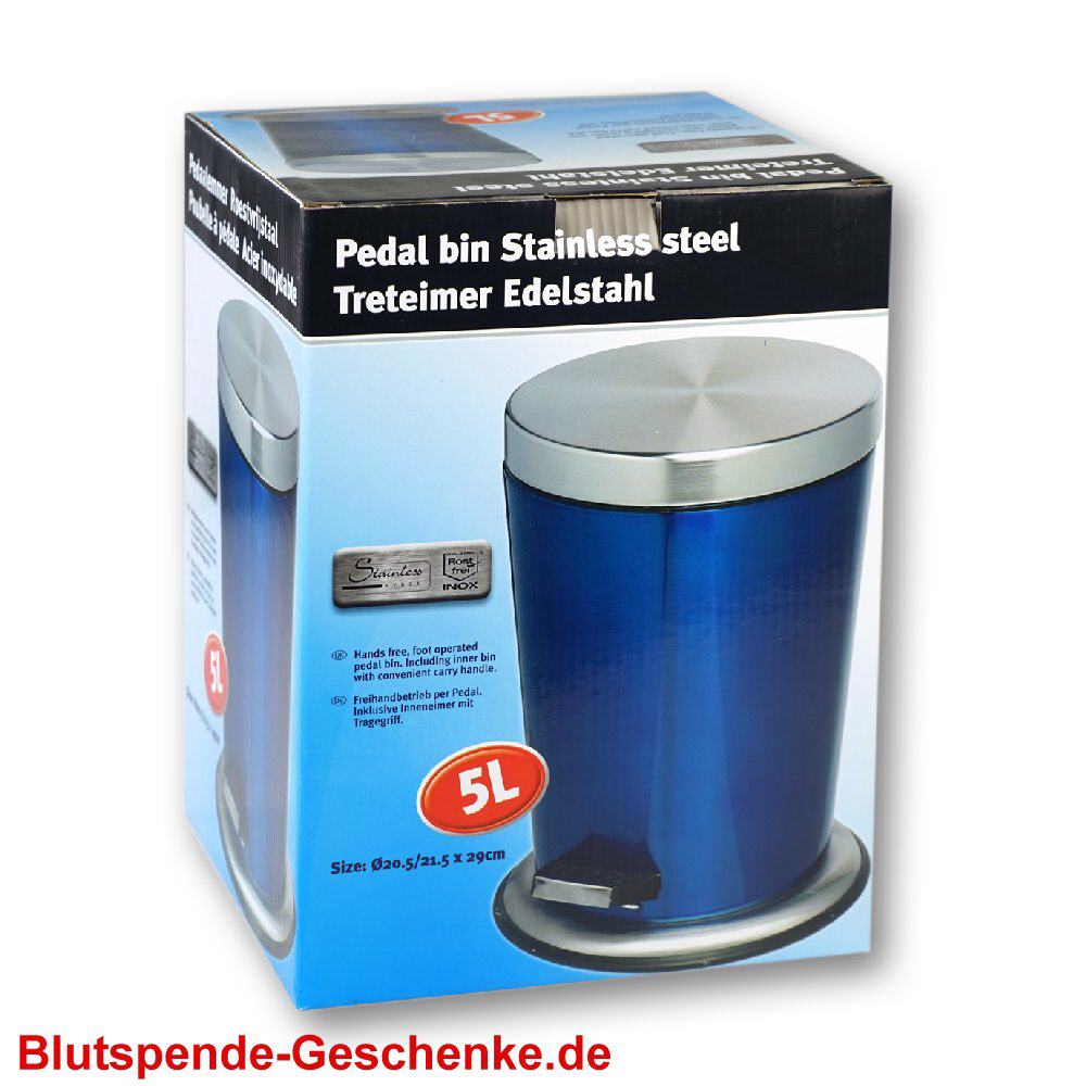 Blutspendegeschenk Treteimer blau