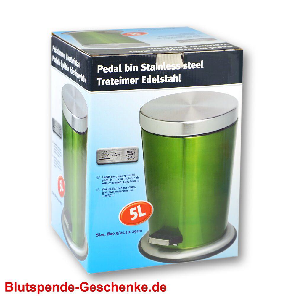 Blutspendegeschenk Abfalleimer gr&uuml;n