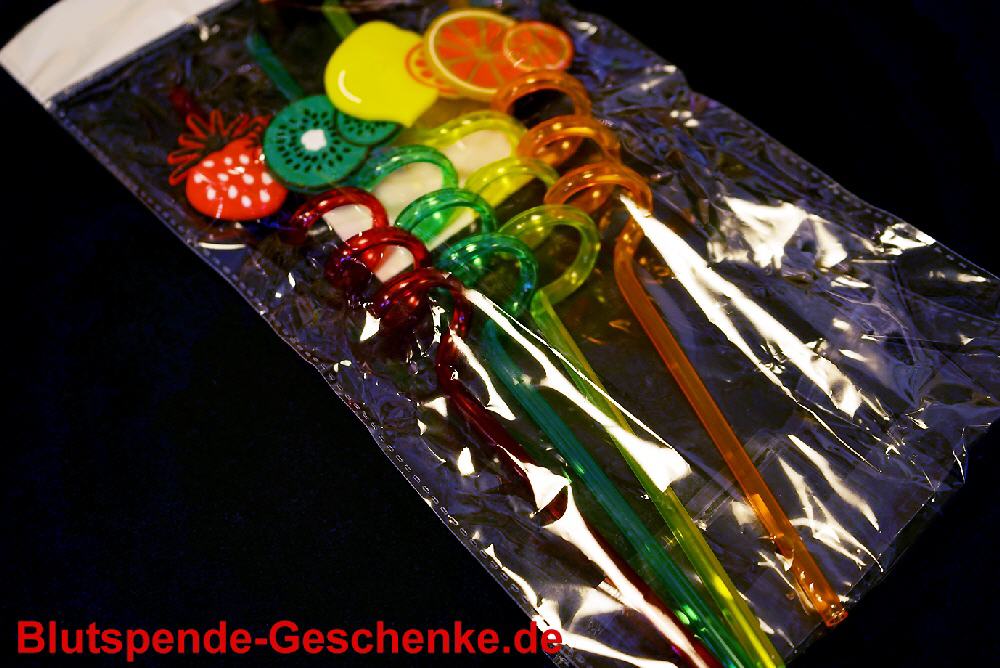Blutspendegeschenk Frucht-Trinkhalme