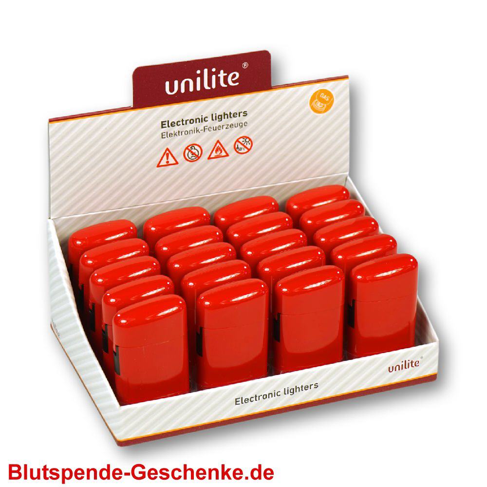 Blutspendegeschenk Rotes Feuerzeug mit Turboflamme