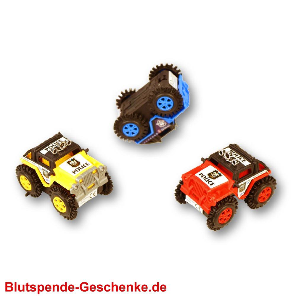 Blutspendegeschenk Gel&auml;ndewagen mit &Uuml;berschlag