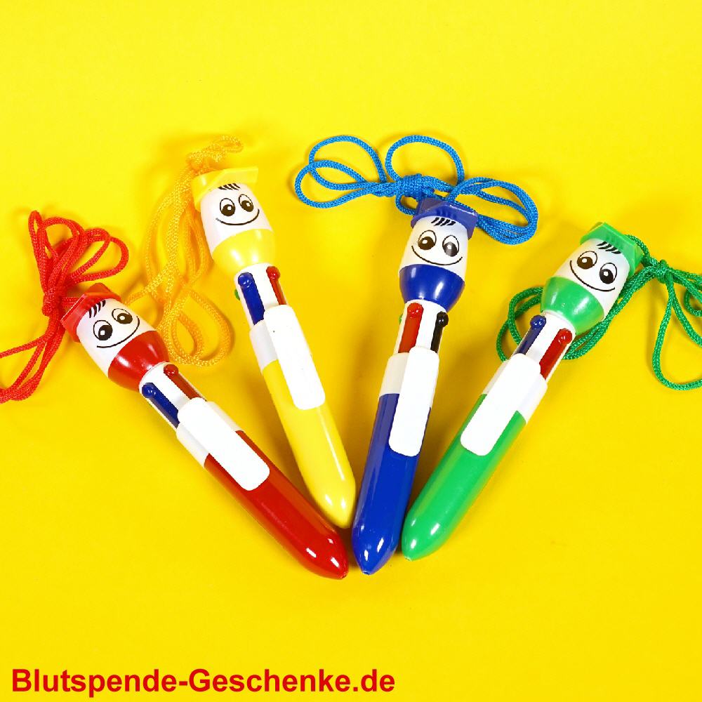 Blutspendegeschenk Vierfarb-Kugelschreiber Gesicht