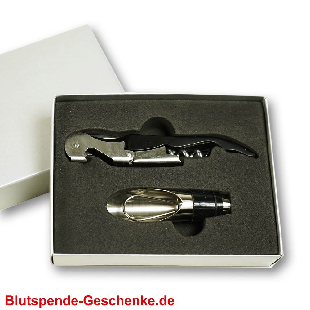 Blutspendegeschenk Geschenkset Wein&ouml;ffner