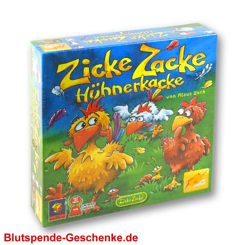 Blutspendegeschenk Gesellschaftsspiel Zicke-Zacke