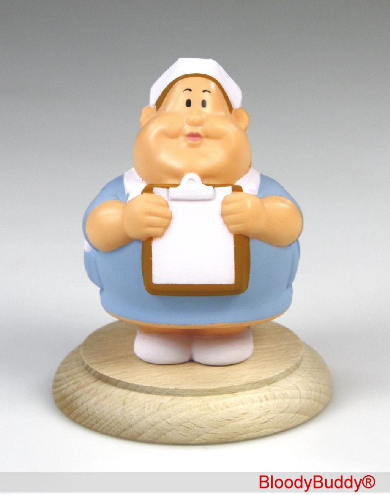 Blutspendegeschenk Berufefigur auf Holzsockel