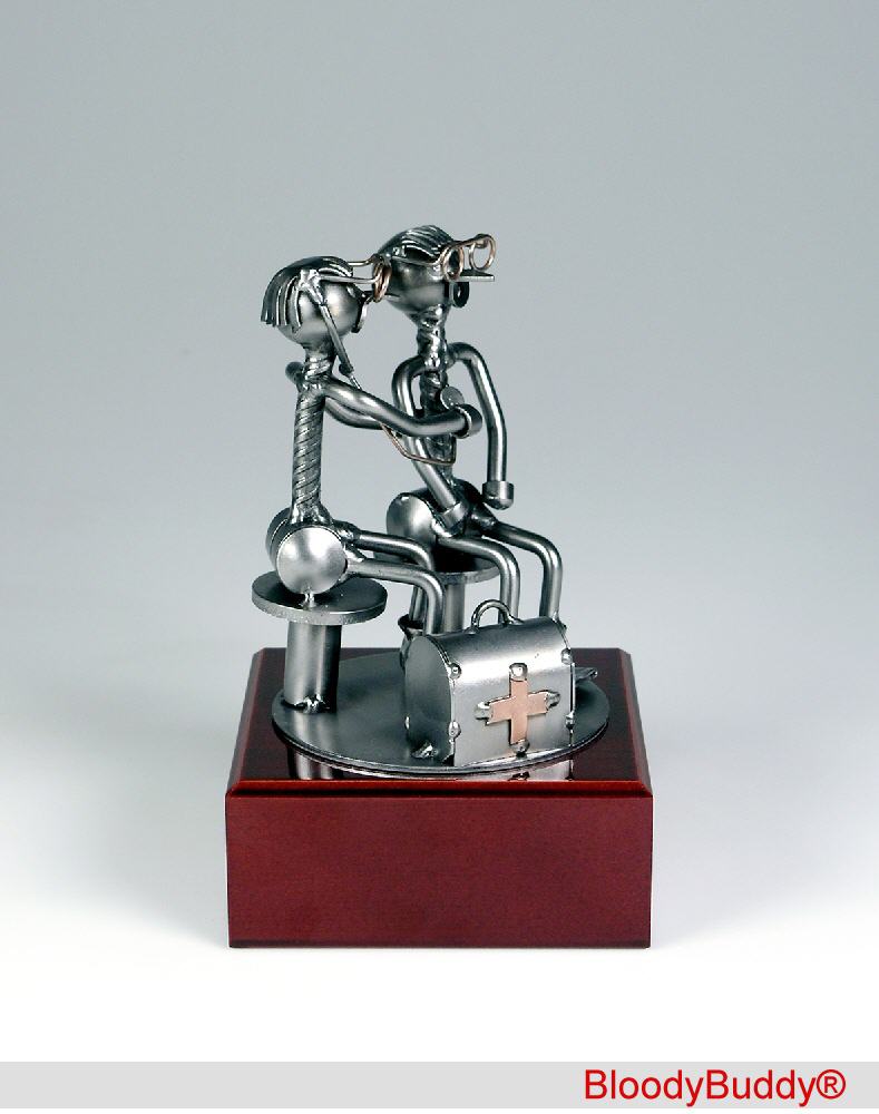 Blutspendegeschenk Metallskulptur